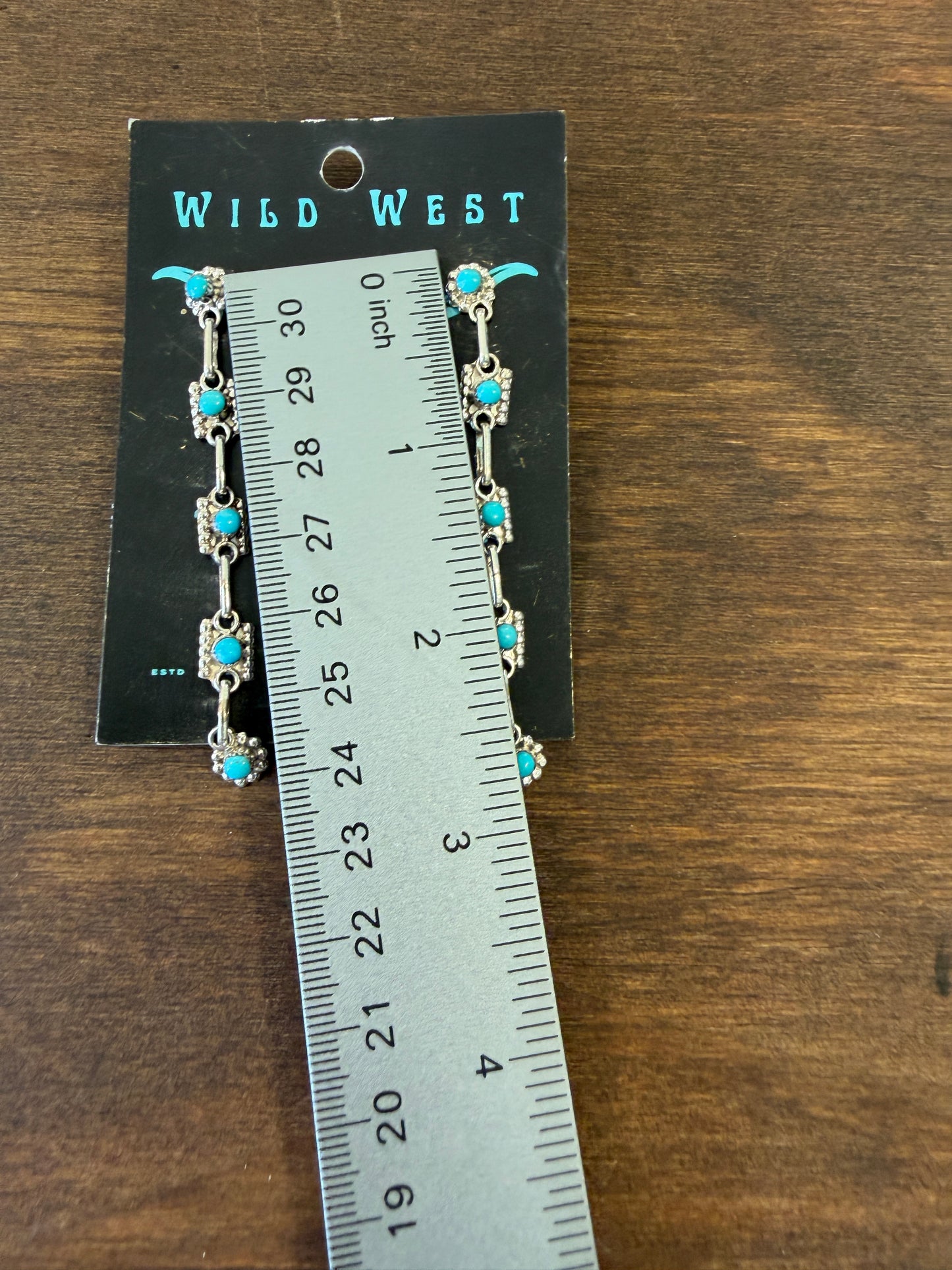 New snake eye turquoise 5 square drop stud earrings