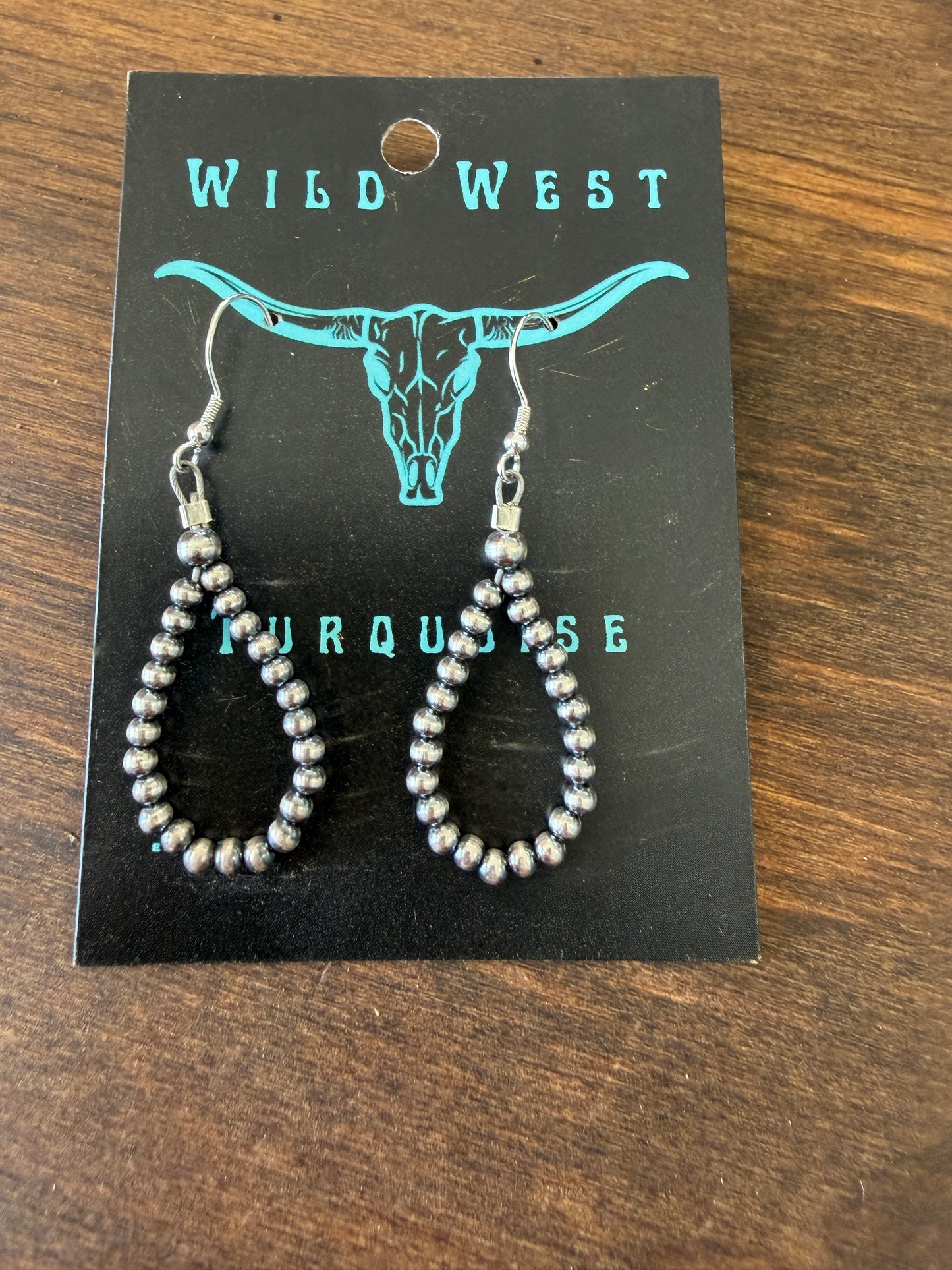 New small 3mm silver pearl teardrop hoop earrings