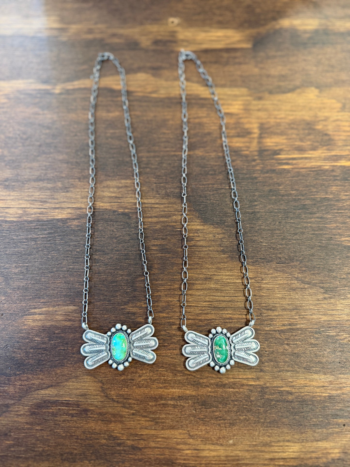 New Sonoran gold turquoise feather bar necklace