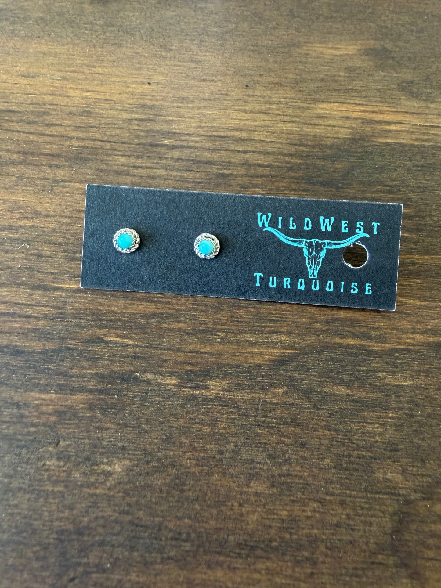 New turquoise twist wire stud earrings