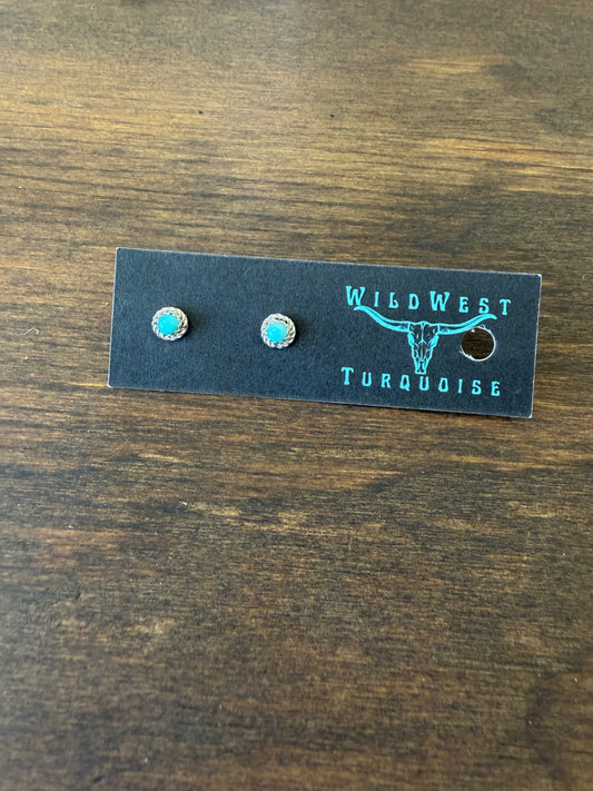 New turquoise twist wire stud earrings