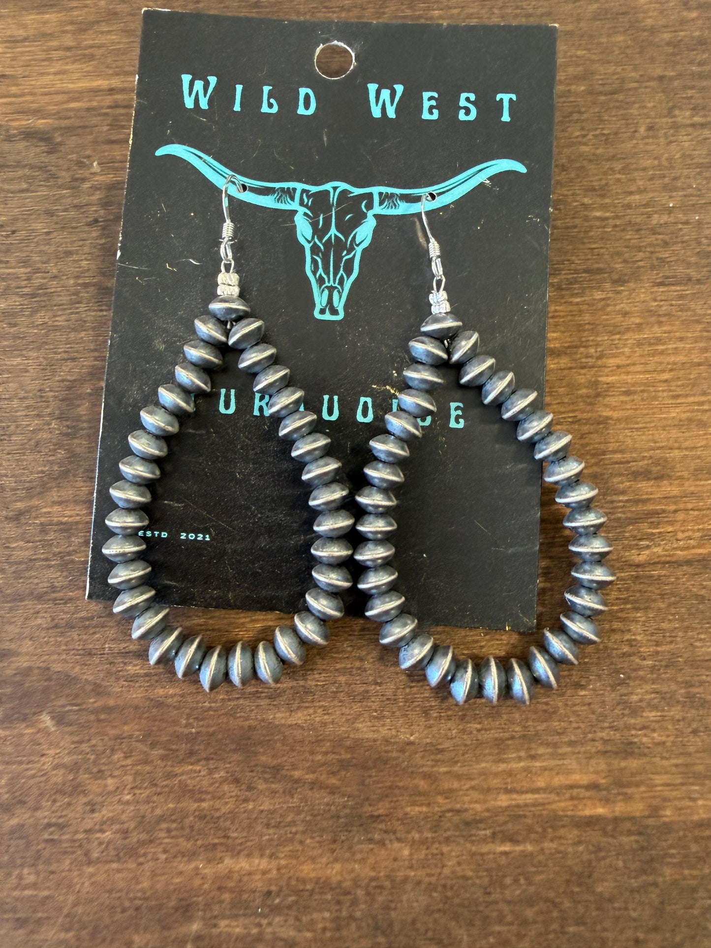 New 5mm saucer silver pearl teardrop hoop earrings