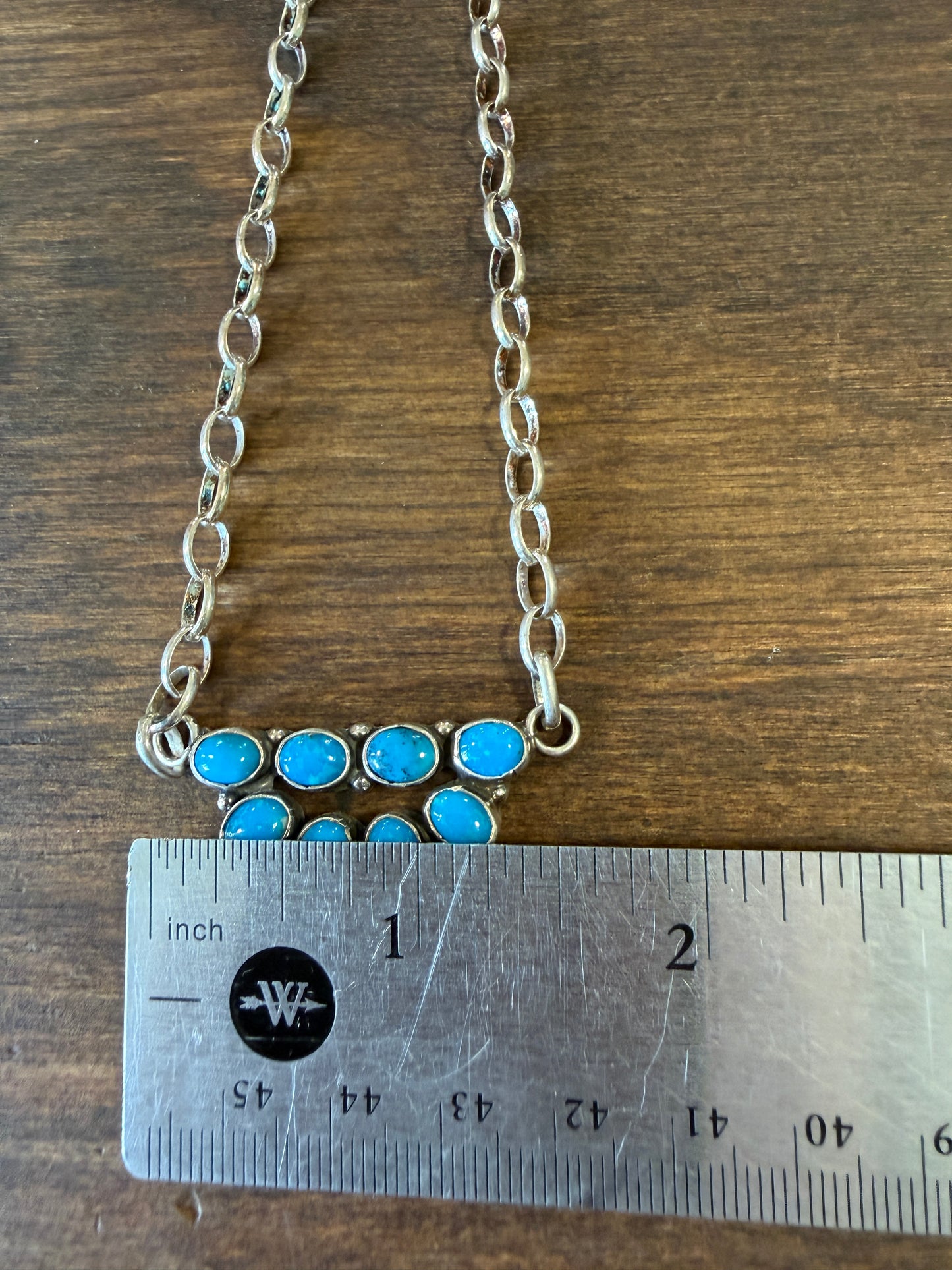New turquoise cluster 2 row bar necklace