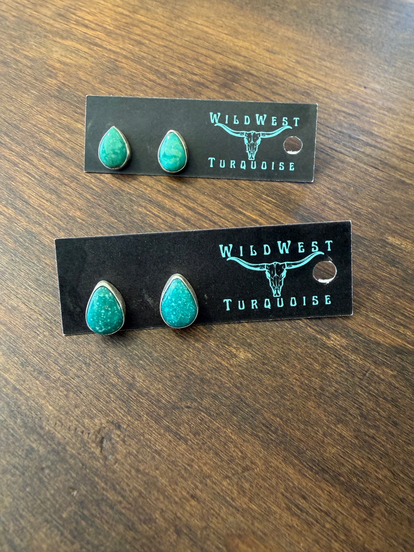 New whitewater turquoise teardrop stud earrings