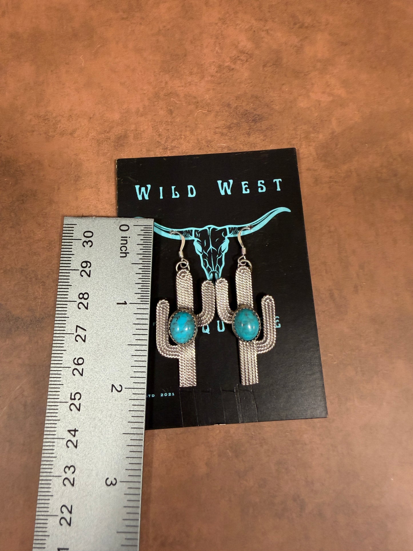 New cactus turquoise dangle earrings