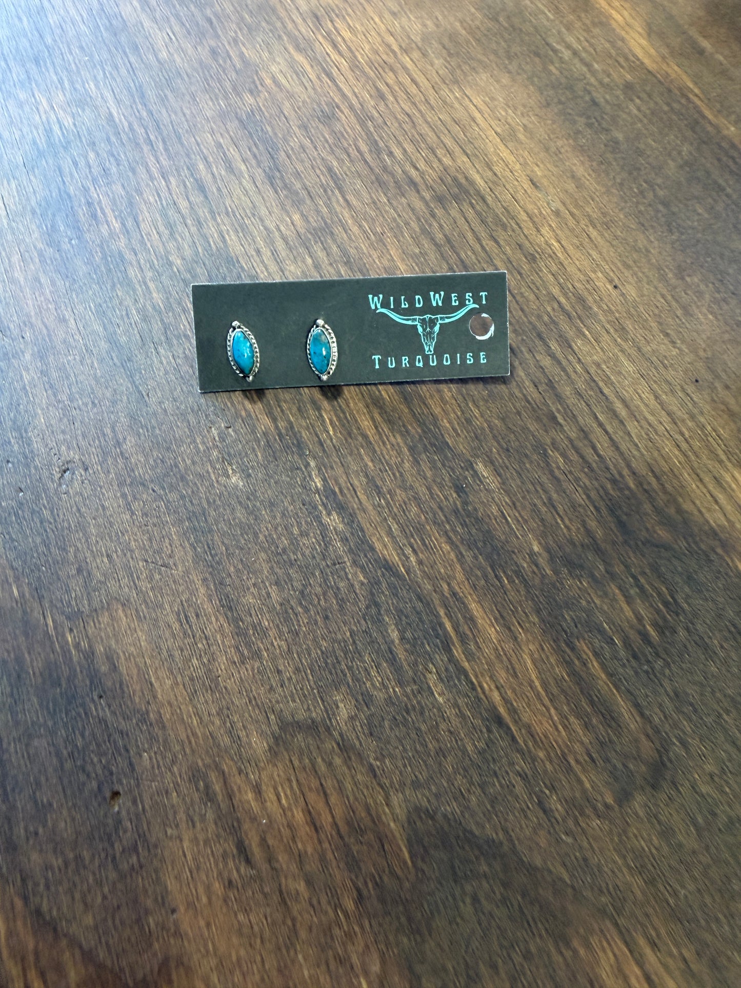 New turquoise pointed stud earrings