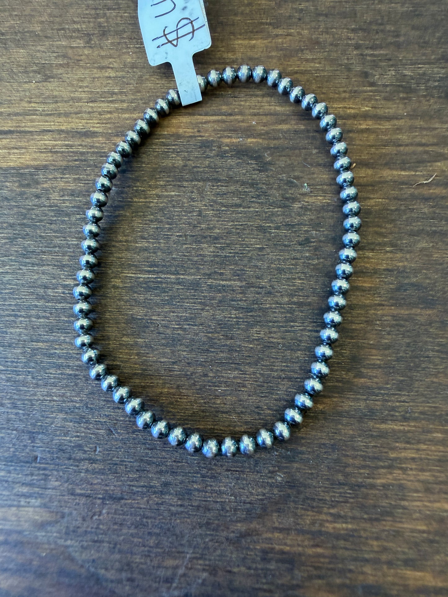 New 3mm sterling silver pearl stretch bracelet