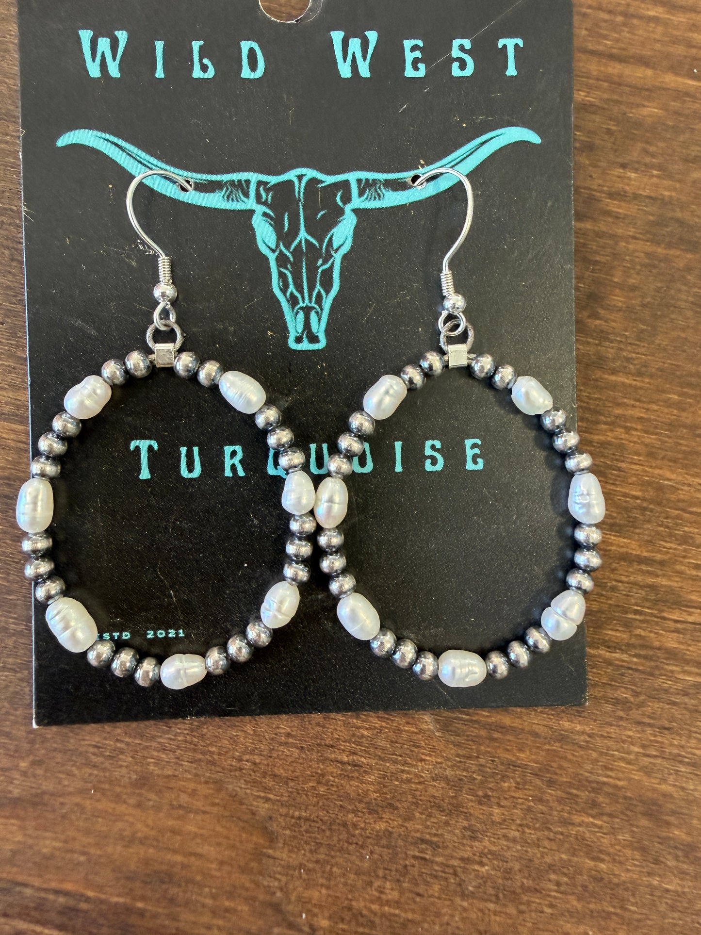 New small 3mm freshwater pearl and silver pearl hoop earrings