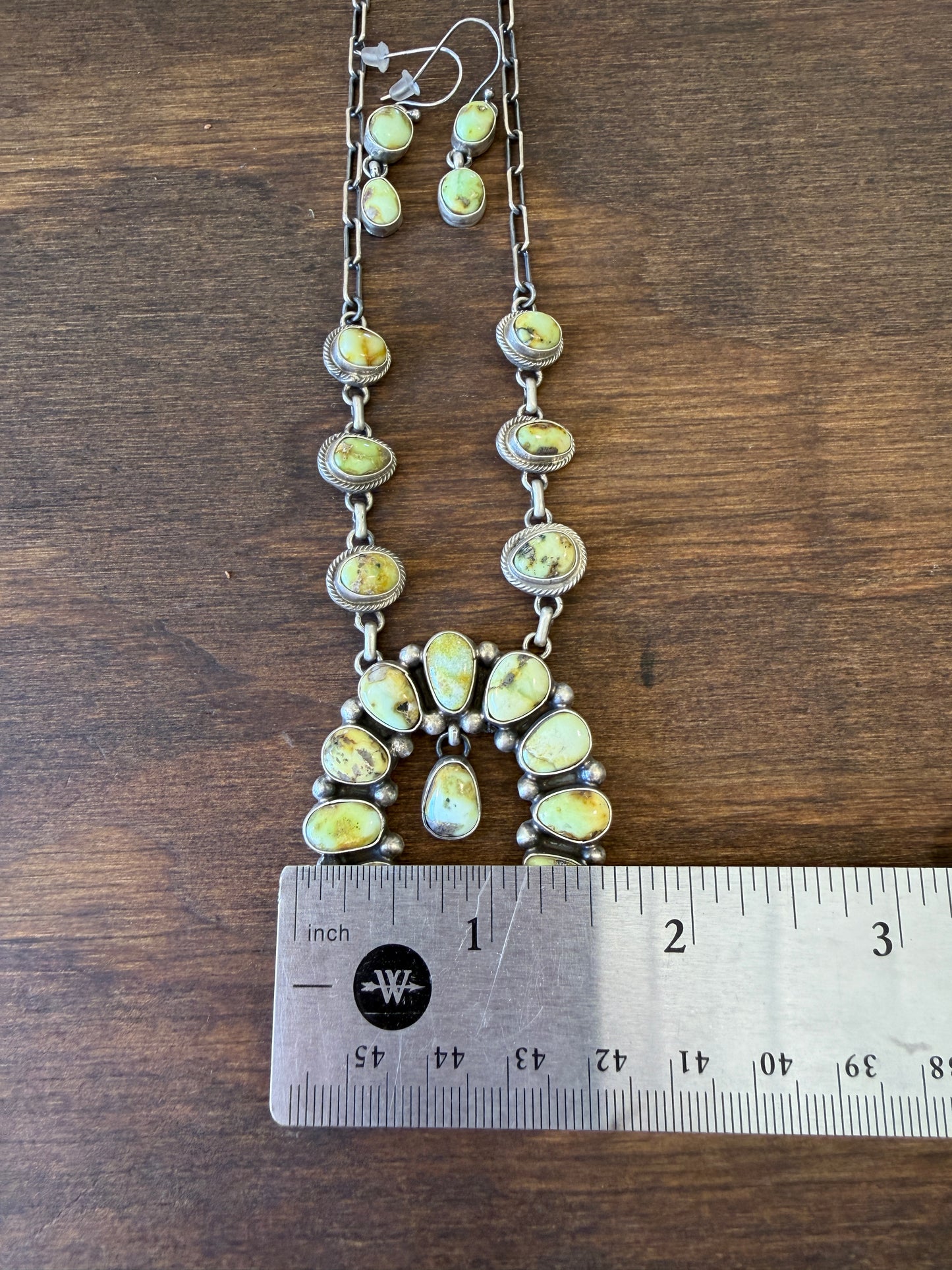New mini palomino turquoise necklace and earrings set