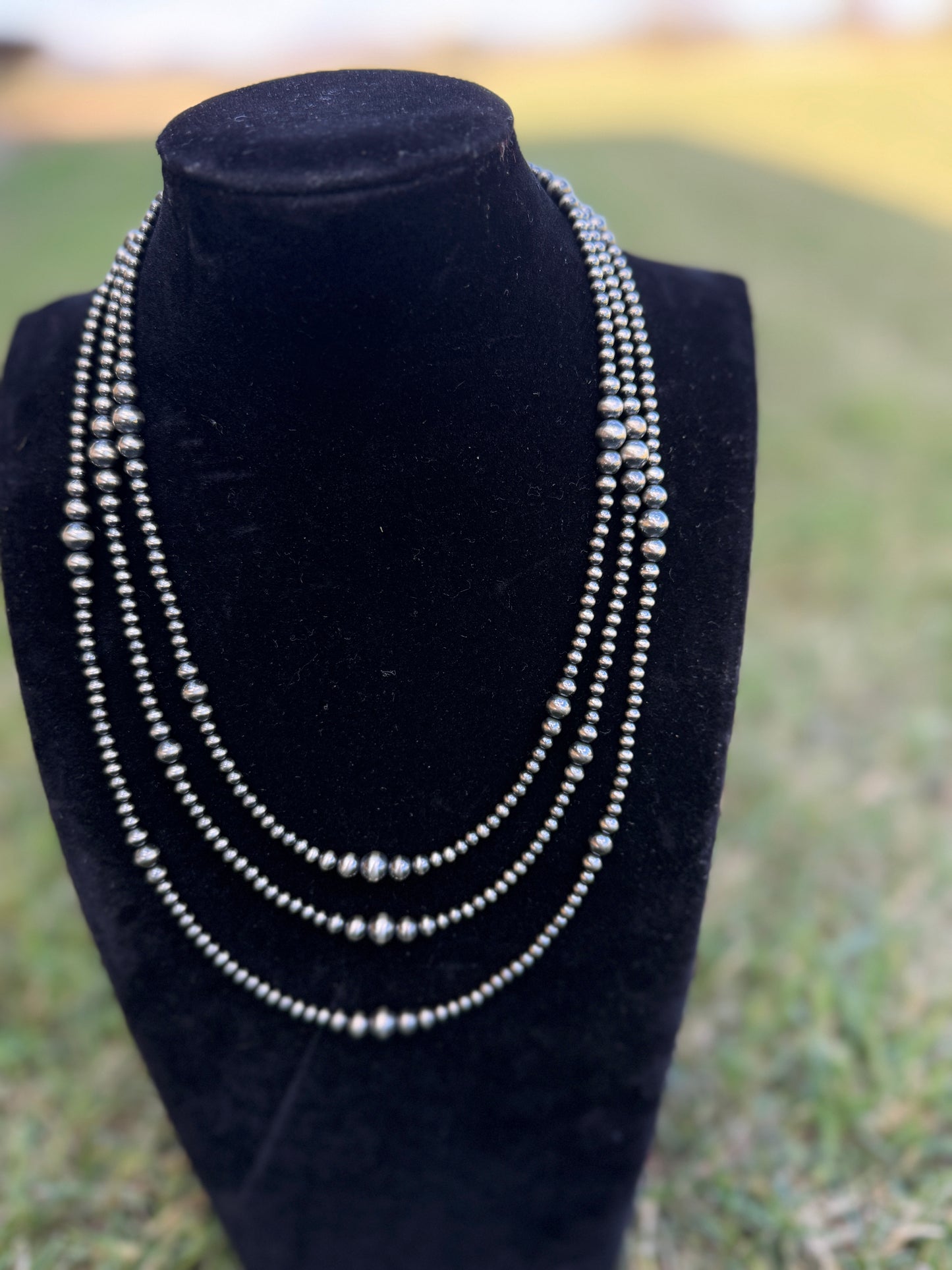 New 3-6mm sterling silver graduated pearl necklaces