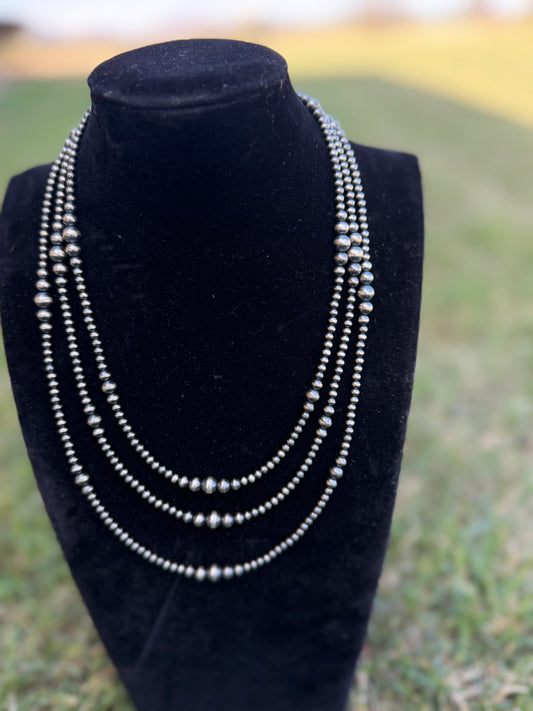 New 3-6mm sterling silver graduated pearl necklaces