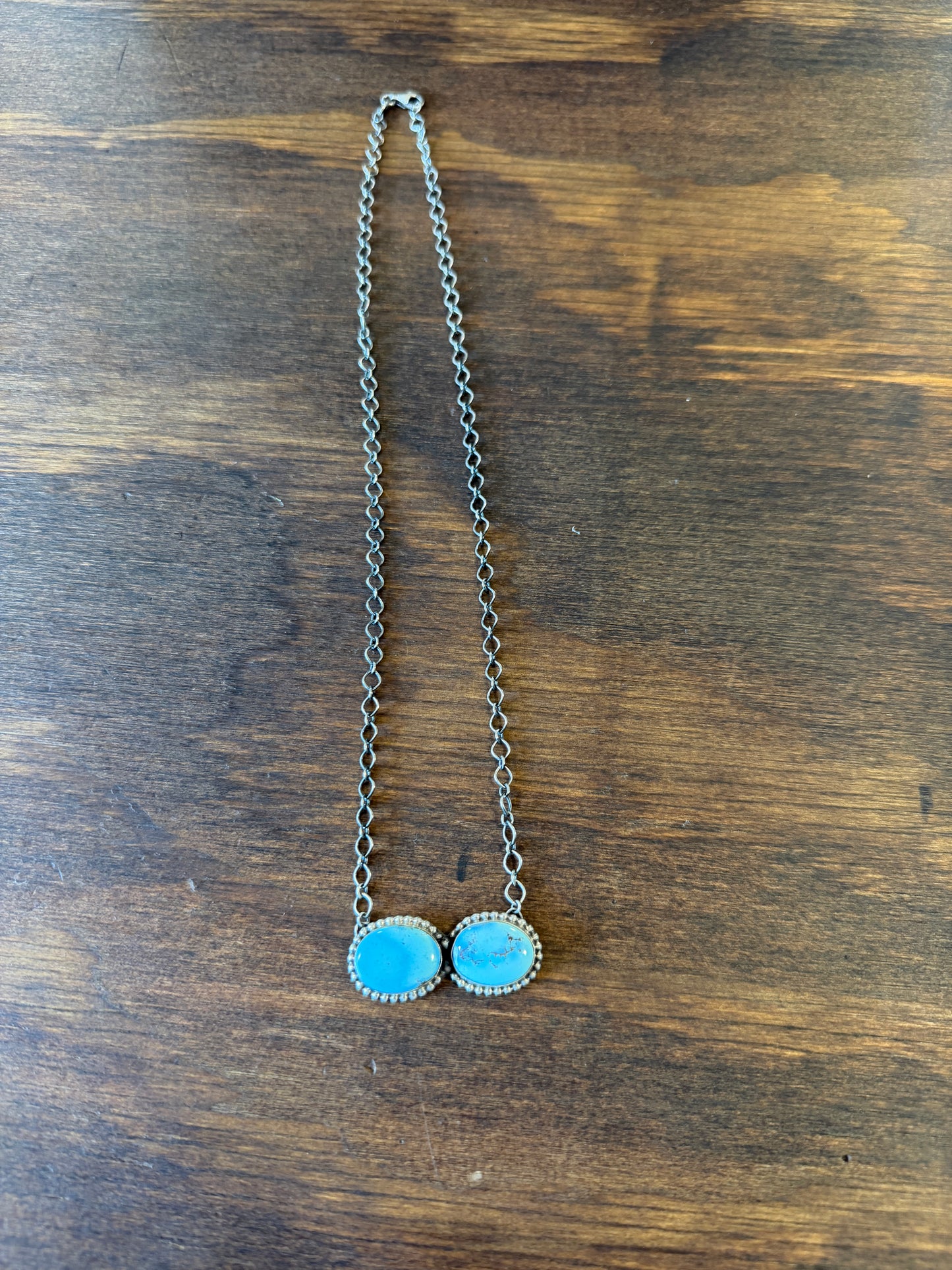 New golden hills 2 stone bar necklace