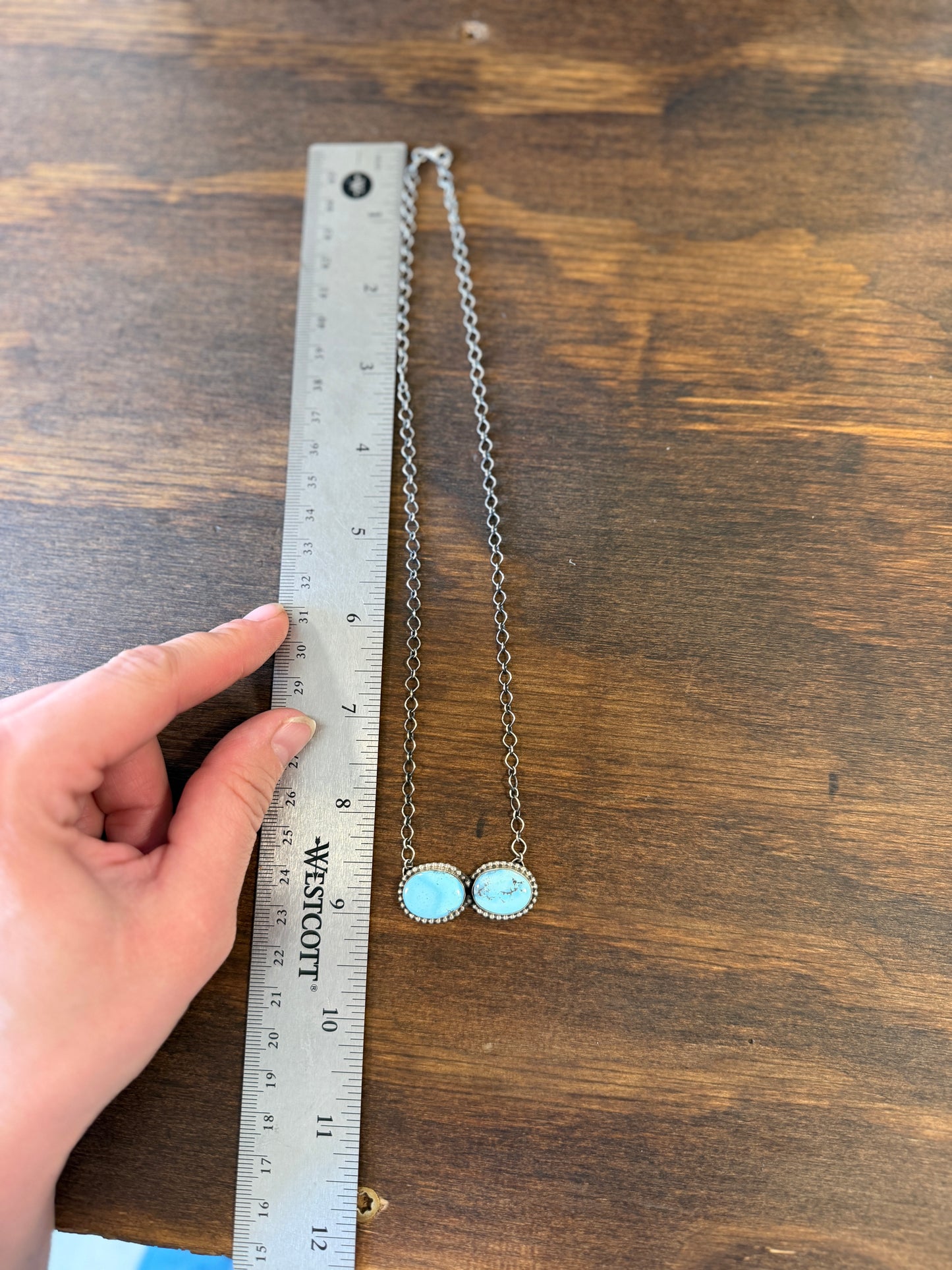 New golden hills 2 stone bar necklace