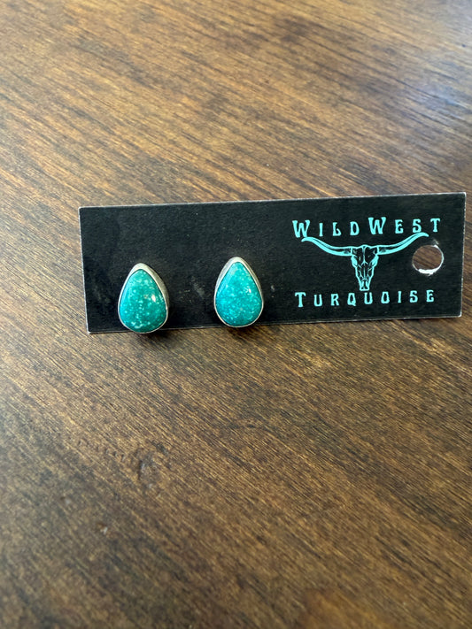 New whitewater turquoise teardrop stud earrings