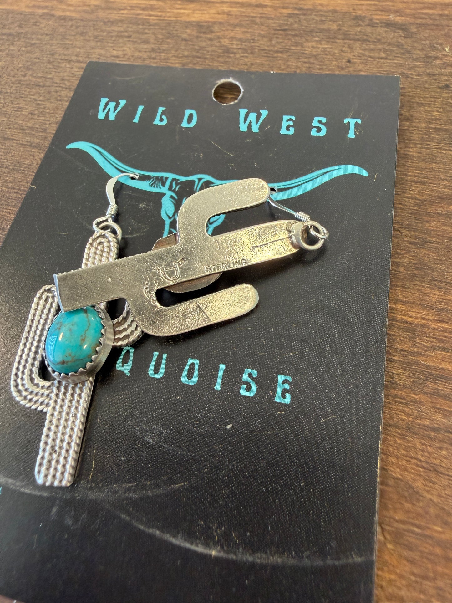 New cactus turquoise dangle earrings
