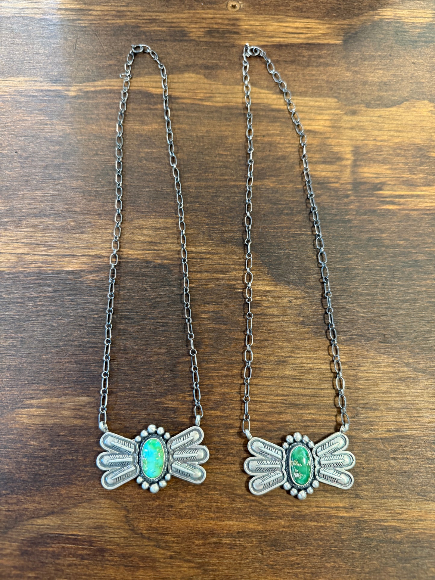 New Sonoran gold turquoise feather bar necklace