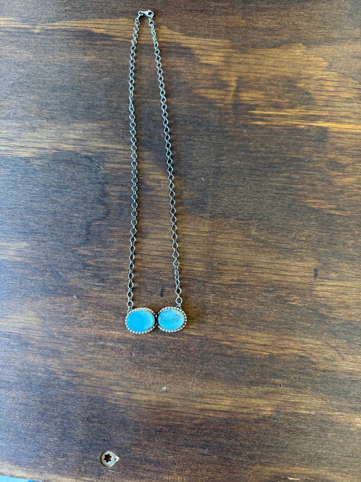 New golden hills 2 stone bar necklace