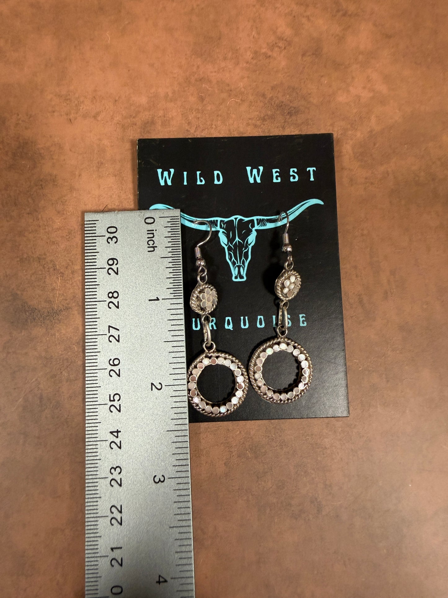 New mother of pearl Dishta inlay style dangle earrings