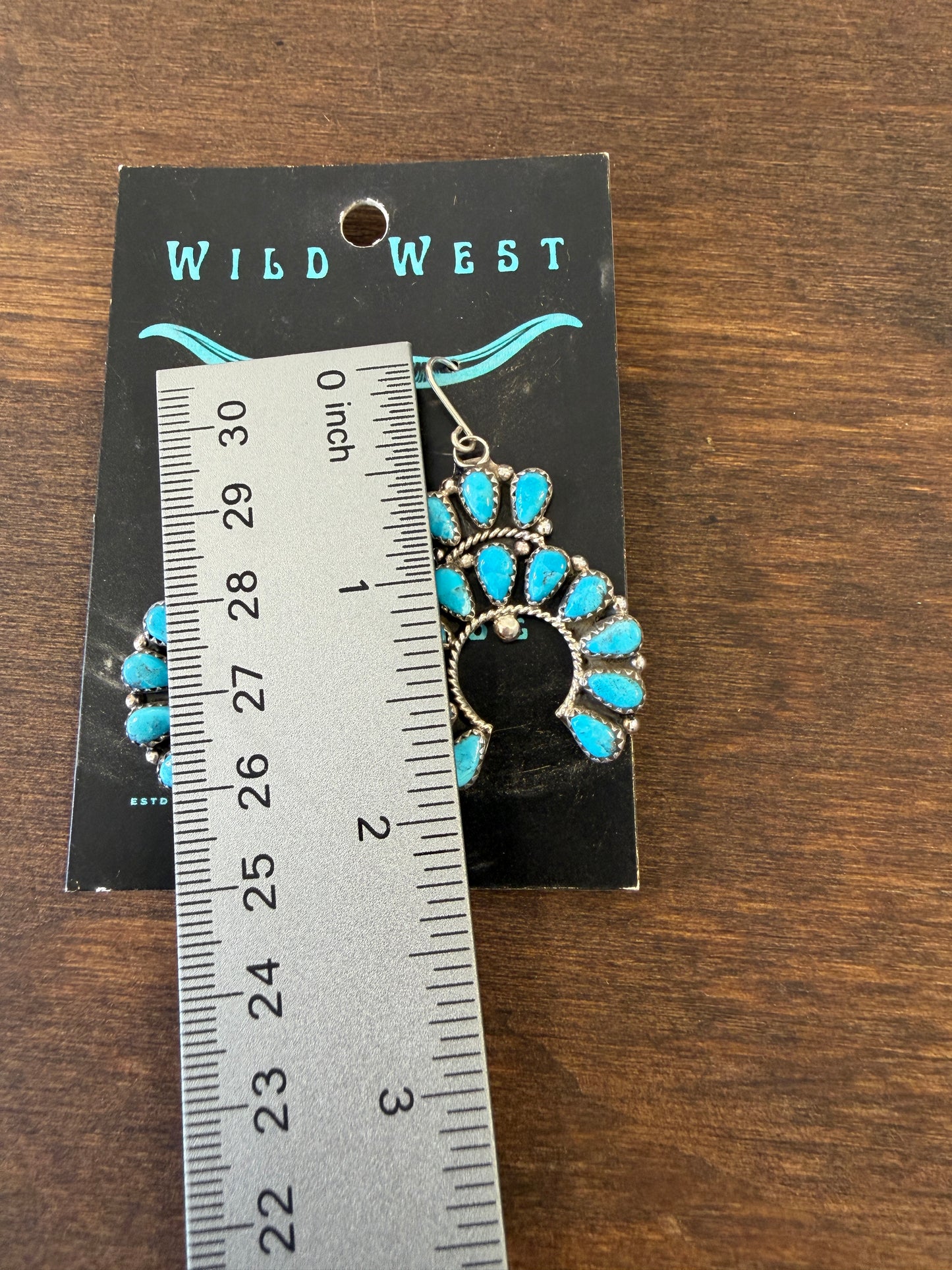 New large turquoise naja cluster dangle earrings
