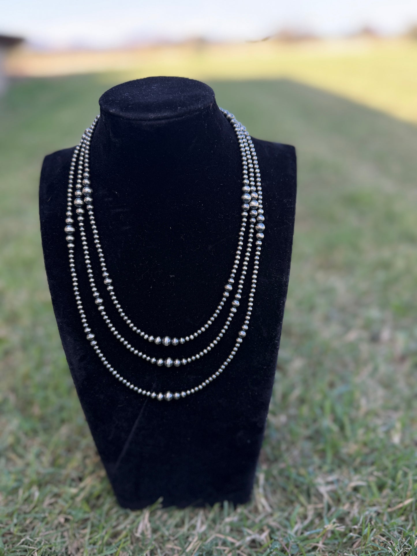 New 3-6mm sterling silver graduated pearl necklaces