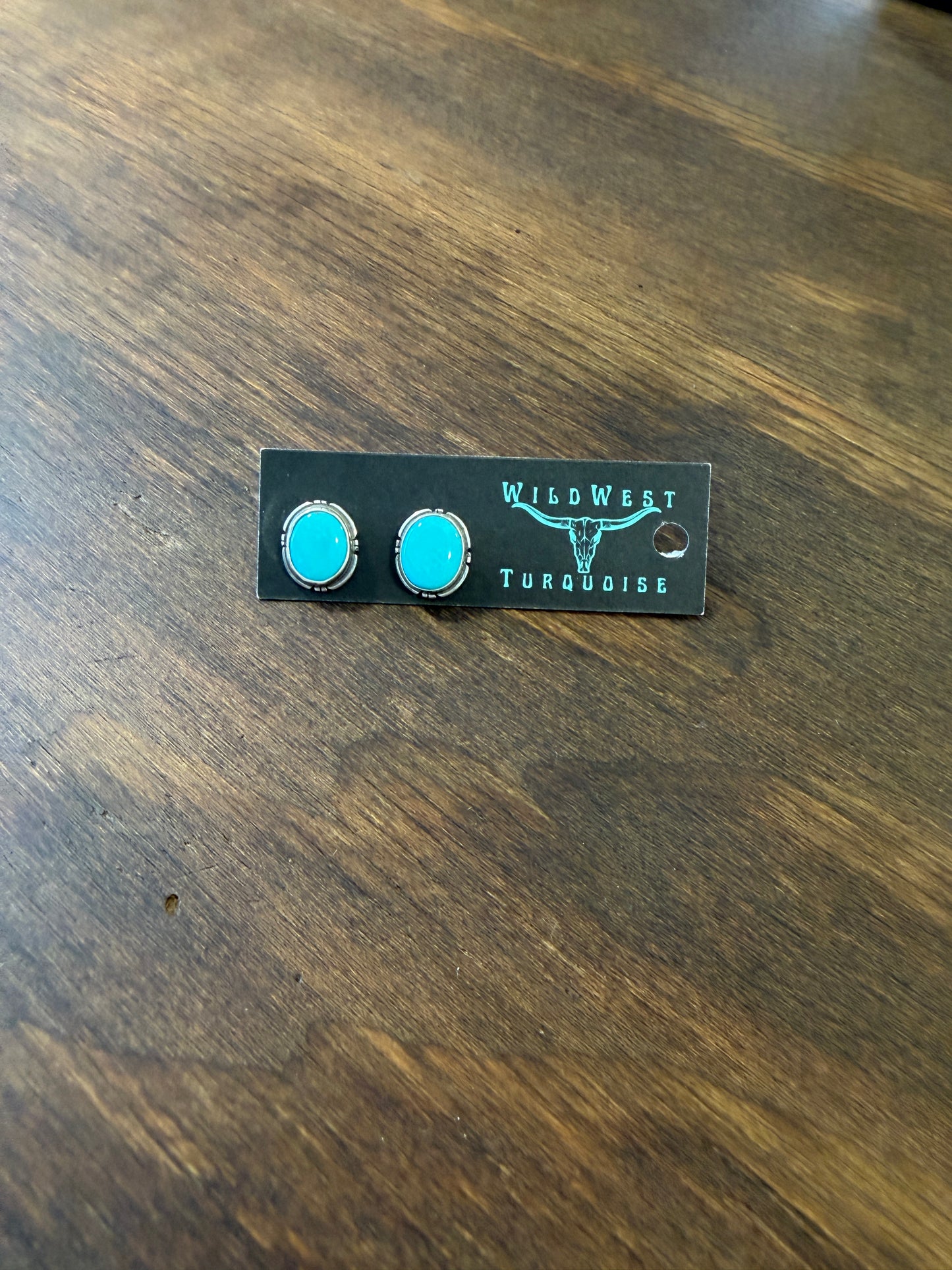 New turquoise bezel edge stud earrings