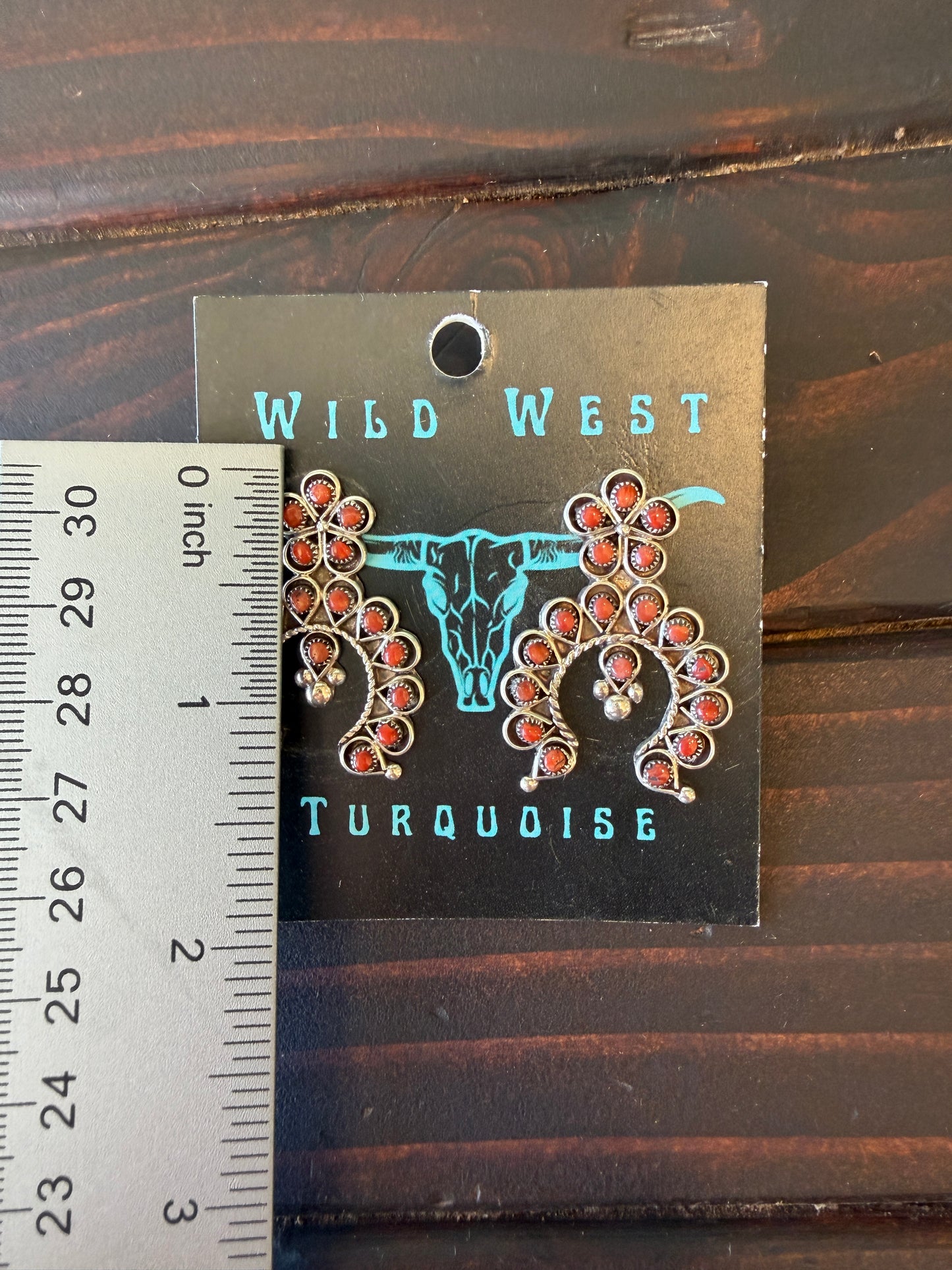 New large red coral cluster Naja stud earrings