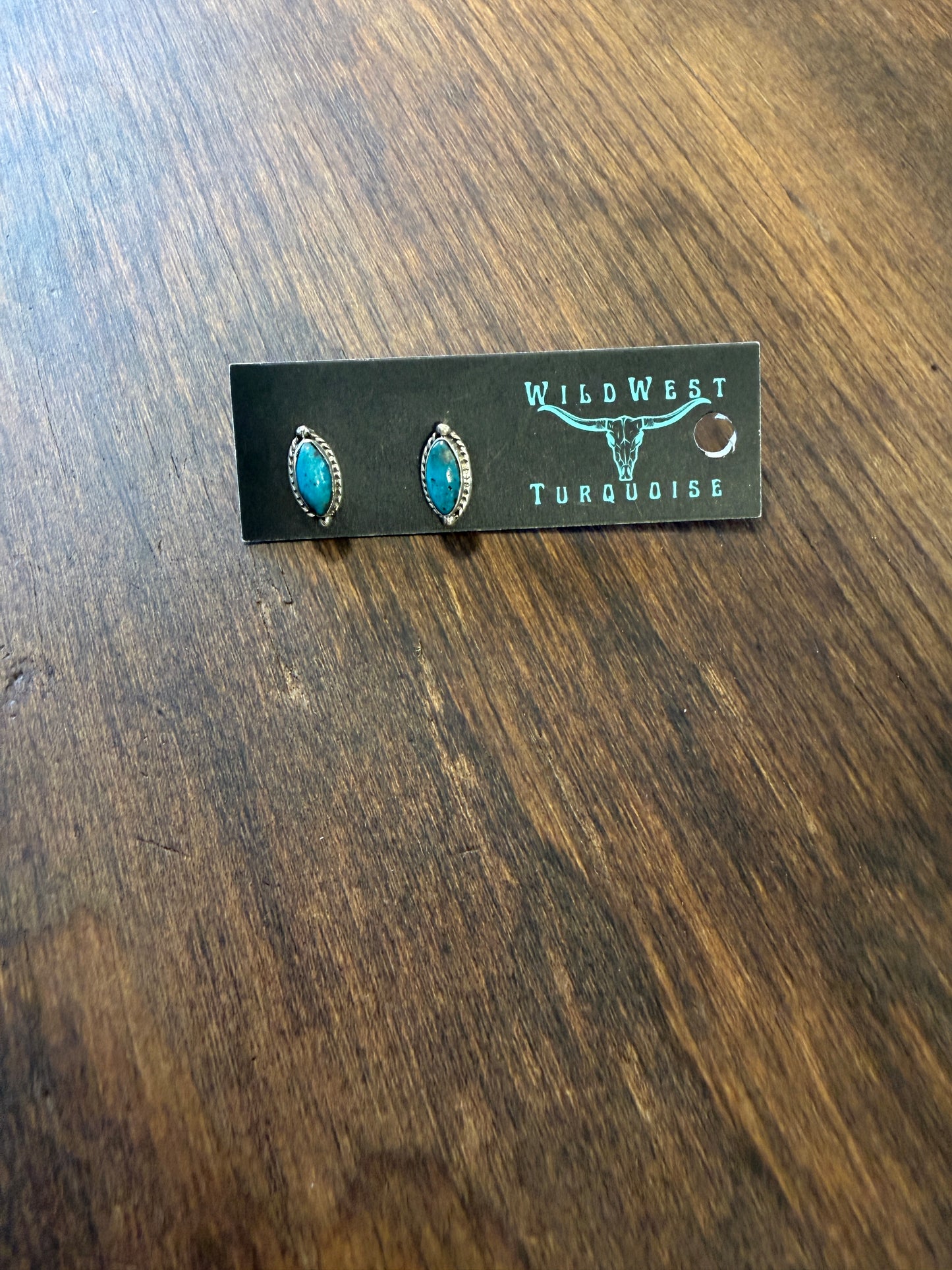New turquoise pointed stud earrings
