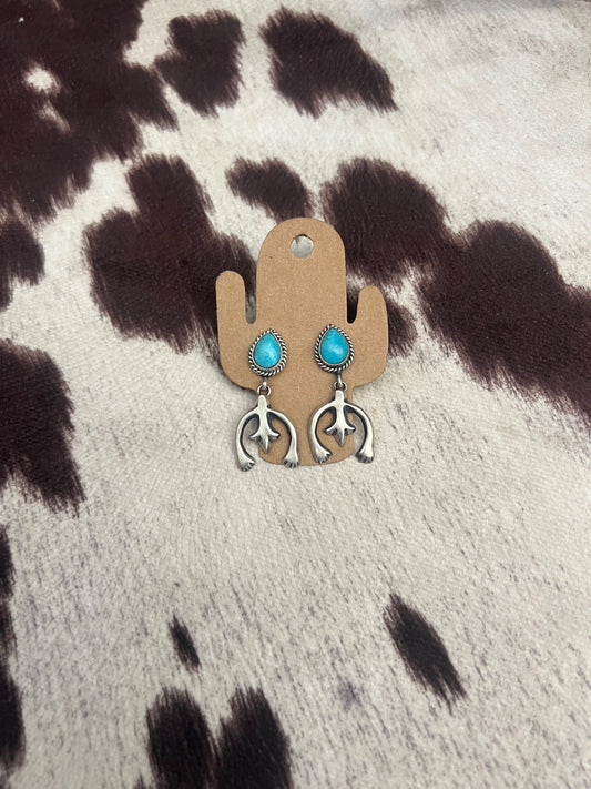 New turquoise Naja dangle earrings