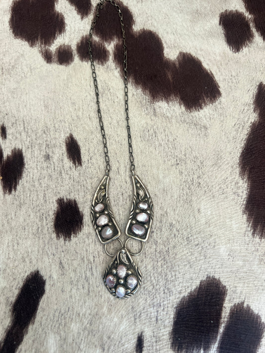 Vintage pink shell necklace