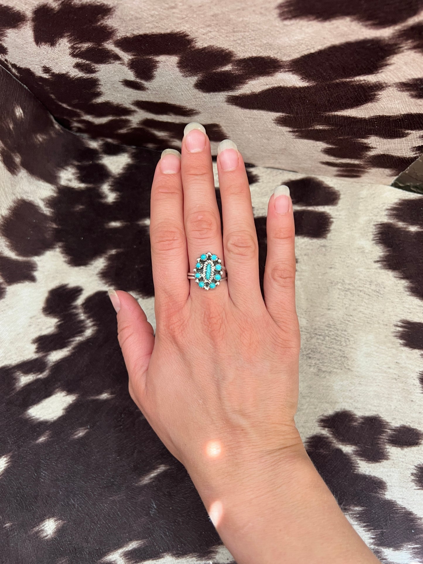 New turquoise cluster ring
