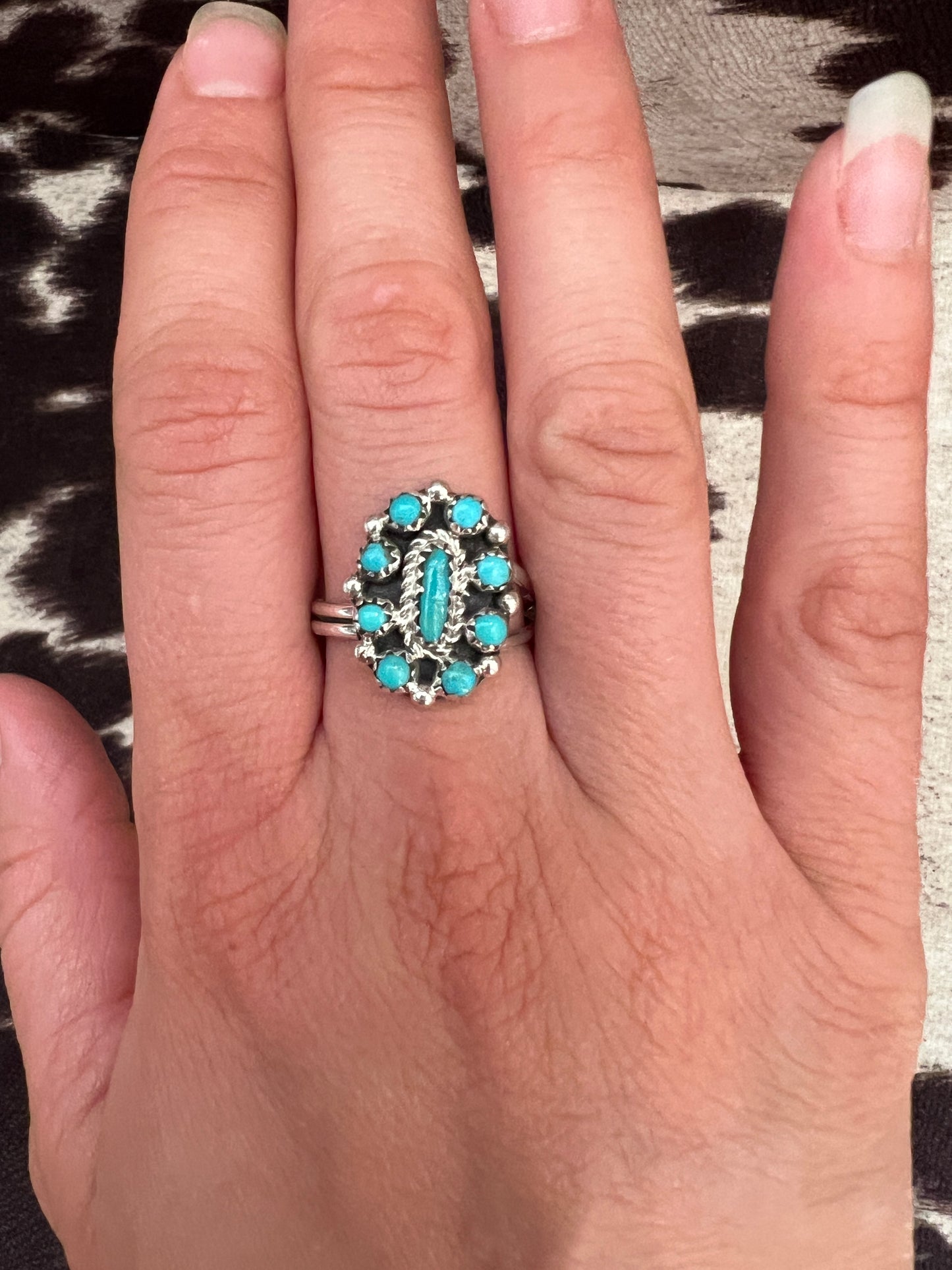 New turquoise cluster ring