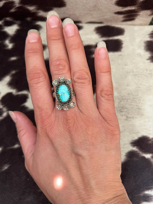 New Sonoran gold turquoise flower ring
