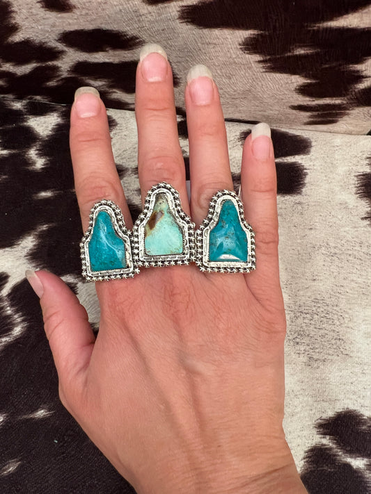 New ear tag turquoise ring