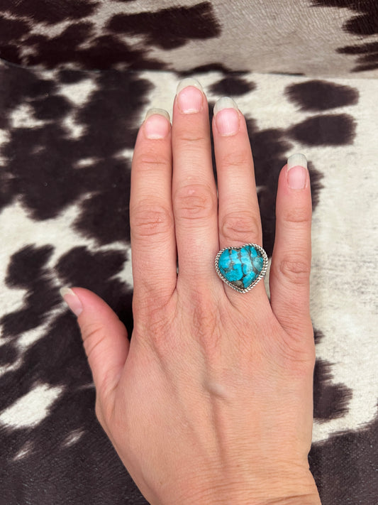 New turquoise heart ring