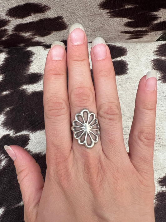 Vintage sandcast silver ring