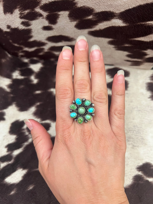New Sonoran gold turquoise cluster ring