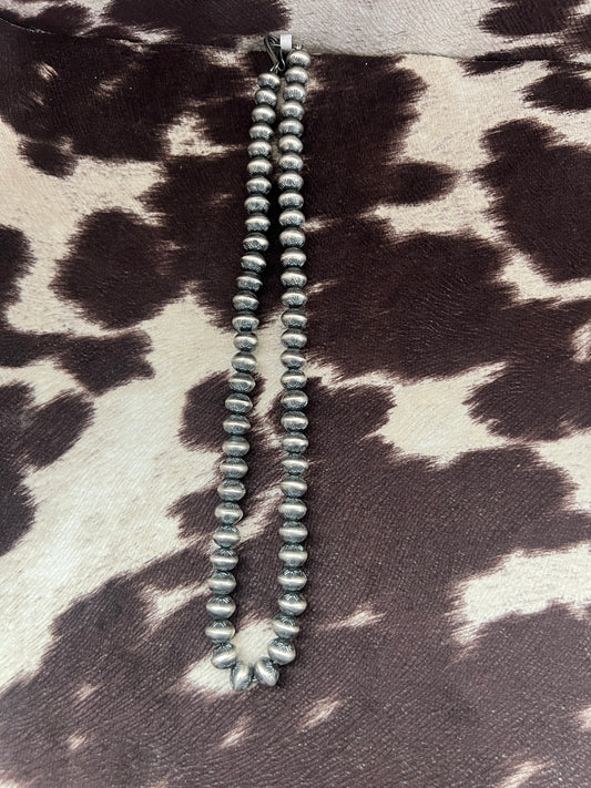 New 18” 8mm stamped pattern handmade Navajo pearl necklace