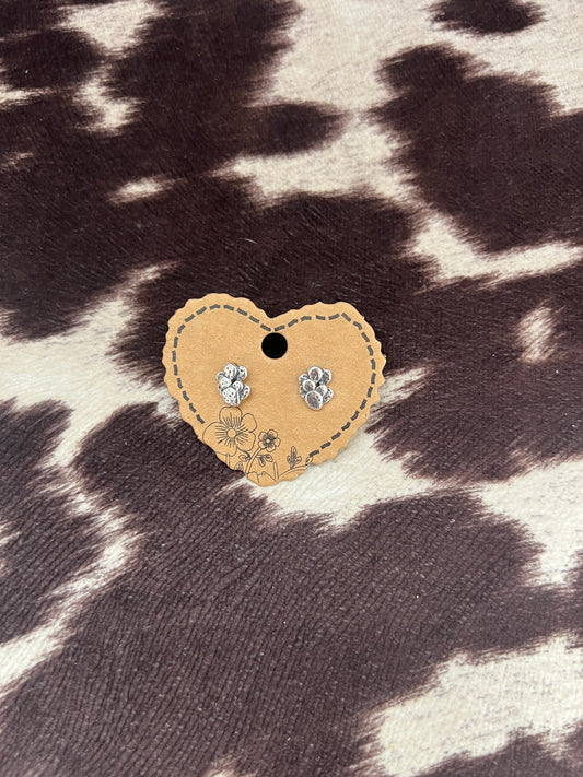 New prickly pear silver stud earrings