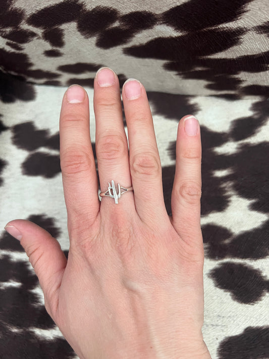 New Saguaro cactus silver stacker rings